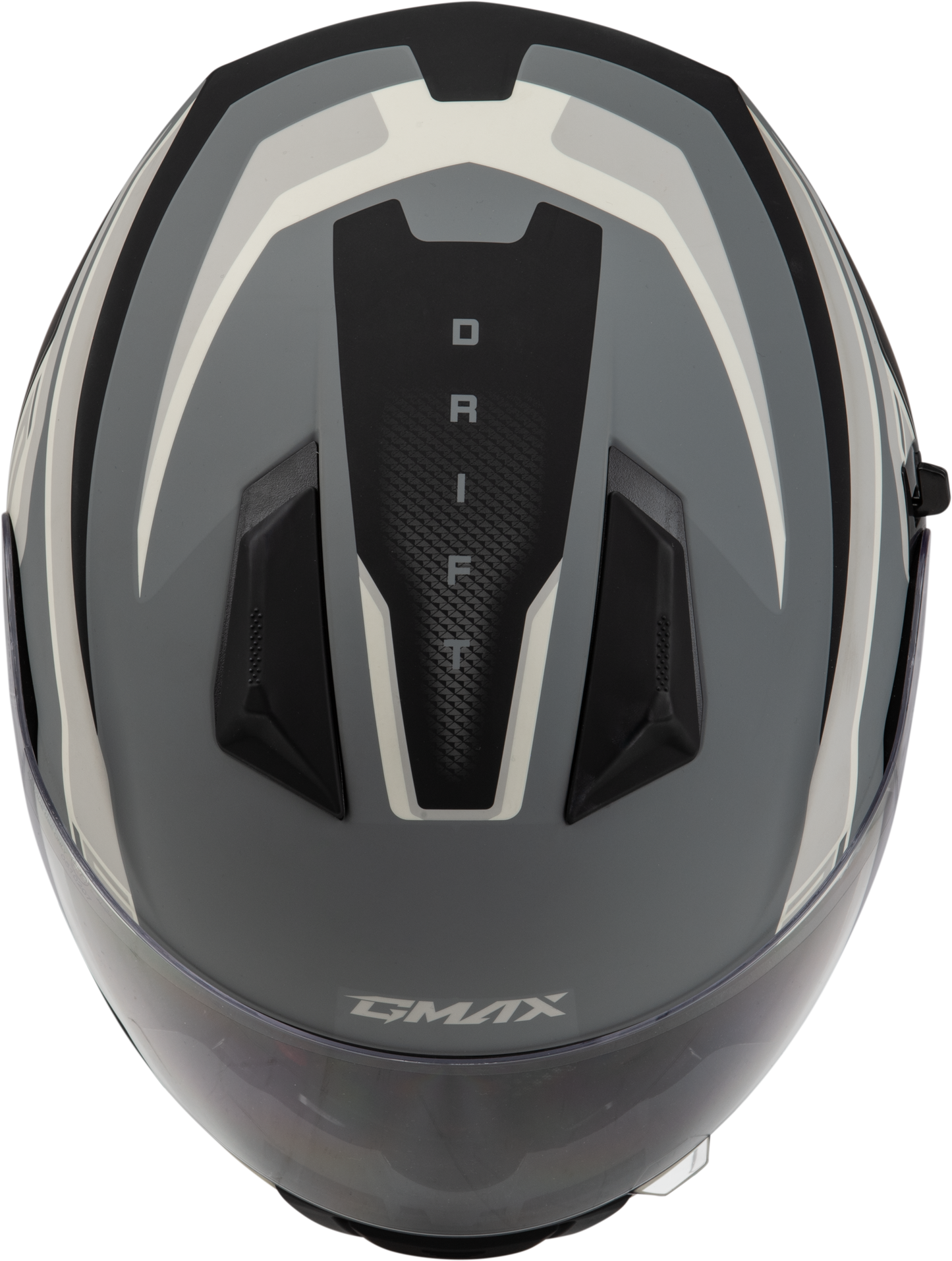 GMAX F1181817 Drift Full-Face Helmet with Sun Shield and Ventilation – Matte Grey/Silver/Black, X-Large