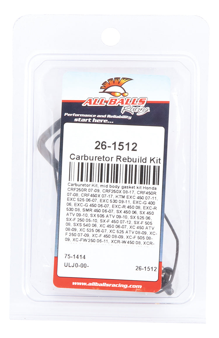 ALL BALLS Keihin Mid Body Carburetor Kit for Honda CRF250R and CRF250X Models