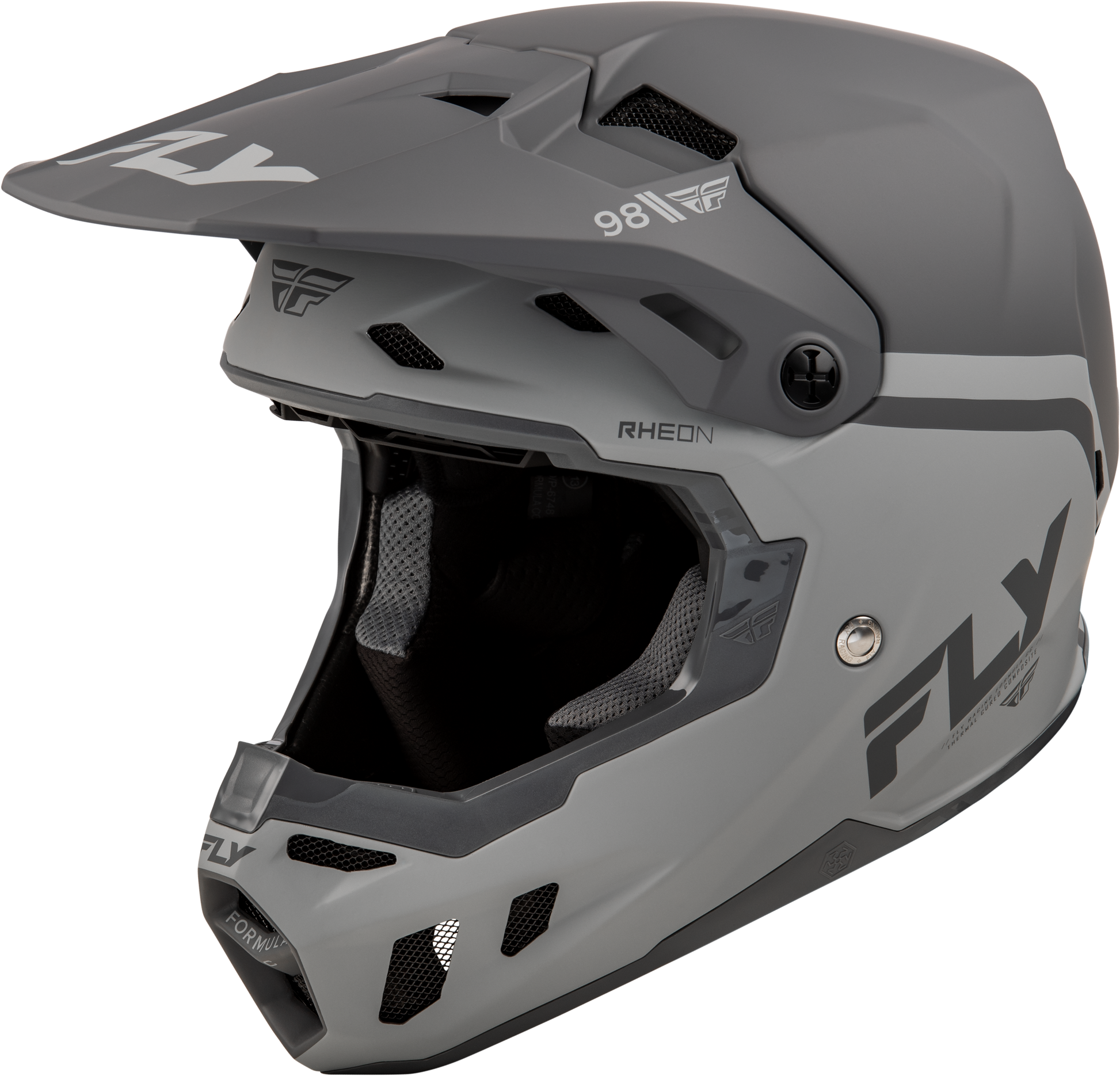 Fly Racing Formula CC Objective Helmet Matte Black/Grey Small – Offroad Full-Face with Impact Absorption & Ventilation