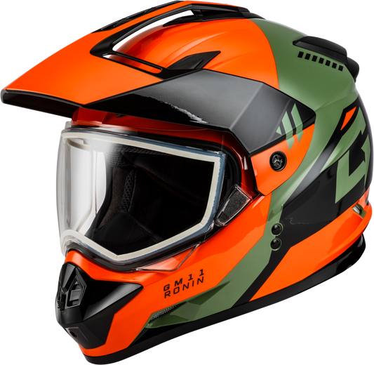 GMAX GM-11 Ronin Dual-Sport Helmet - Small, Orange/Grey/Black