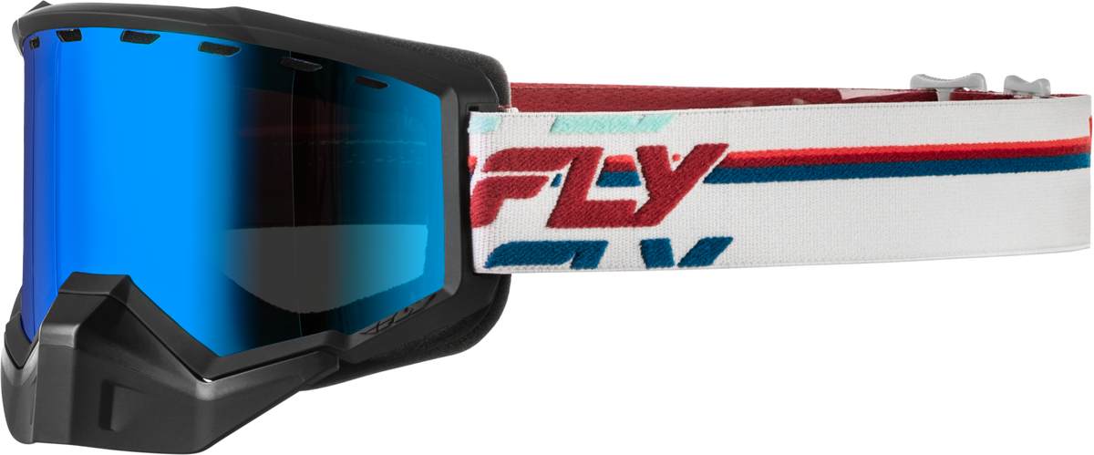 Fly Racing Focus Snow Goggle Red/White with Red Mirror/Amber Lens