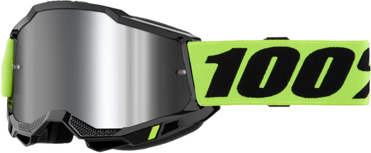 100 Percent Accuri 2 Junior Offroad Goggle with Neon Yellow Frame and Mirror Silver Lens