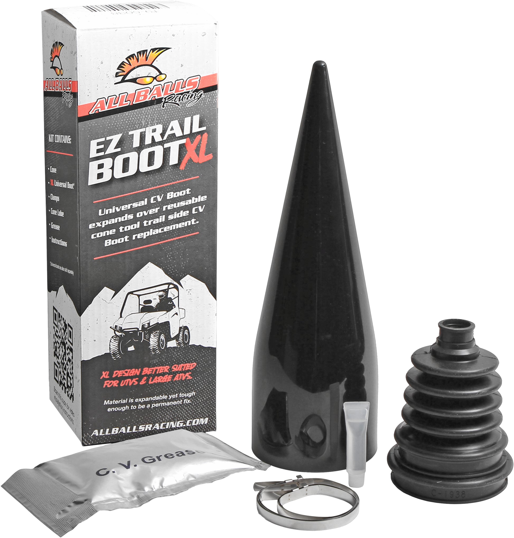 ALL BALLS Ez Trail XL Universal CV Boot Kit with Reusable Tool for ATV/UTV Axle Repair