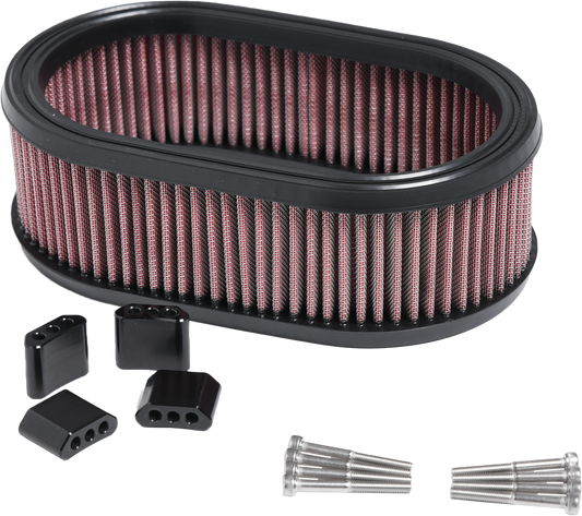 KENS FACTORY NXT-HIB Hi-Flow Air Filter Kit for V-Twin Engines in Black