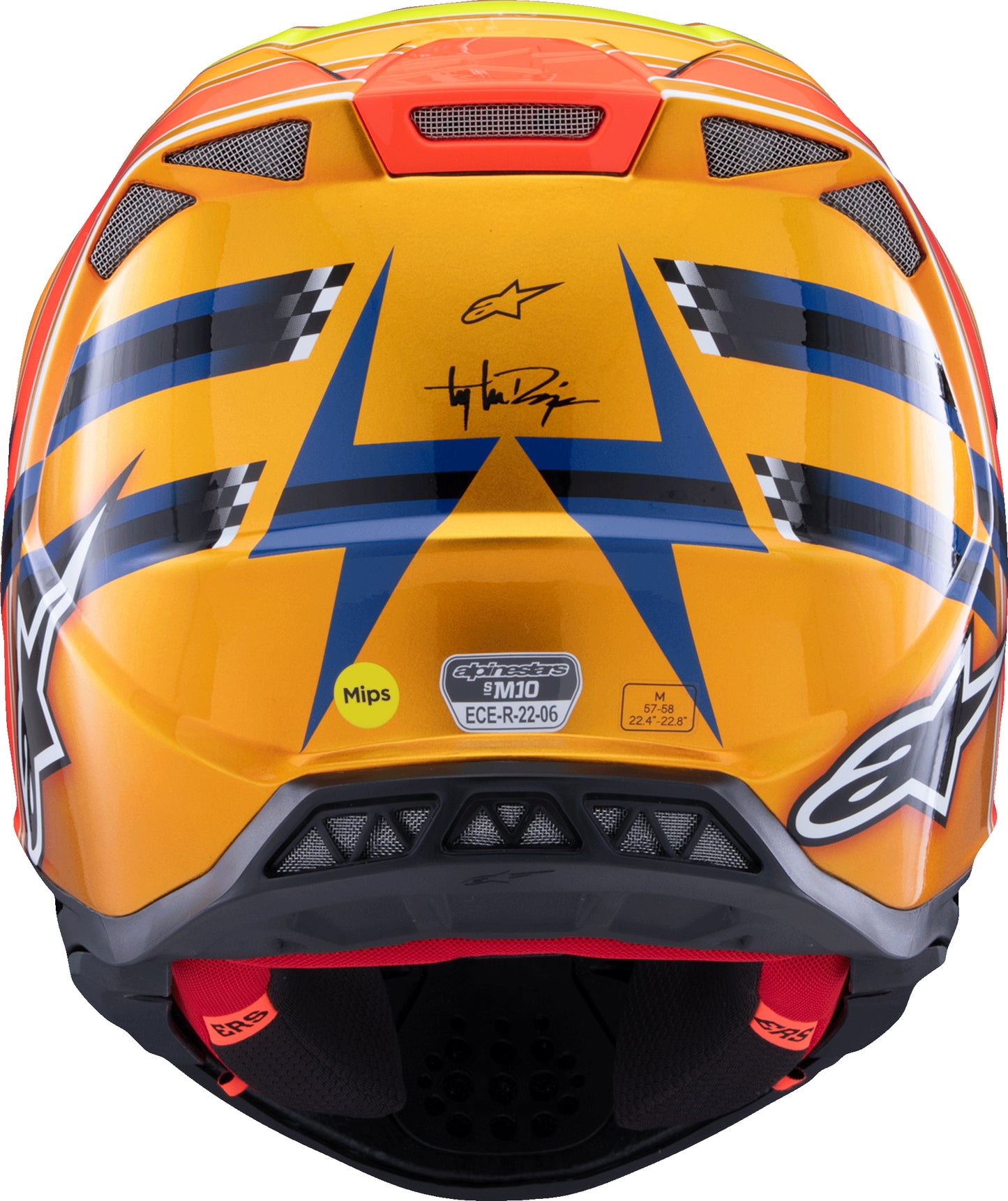 Alpinestars Supertech M10 TLD Edition Off-Road Helmet - X-Small Dark Blue/Orange/Yellow Fluo/Red