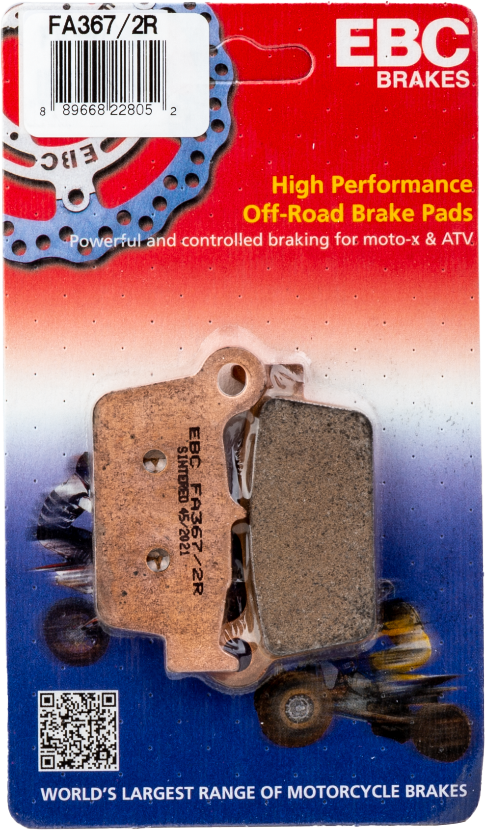 EBC FA367/2R Offroad Brake Pads for Beta 125 RR, 250 RR, 300 RR and Xtrainer (2018-2020)