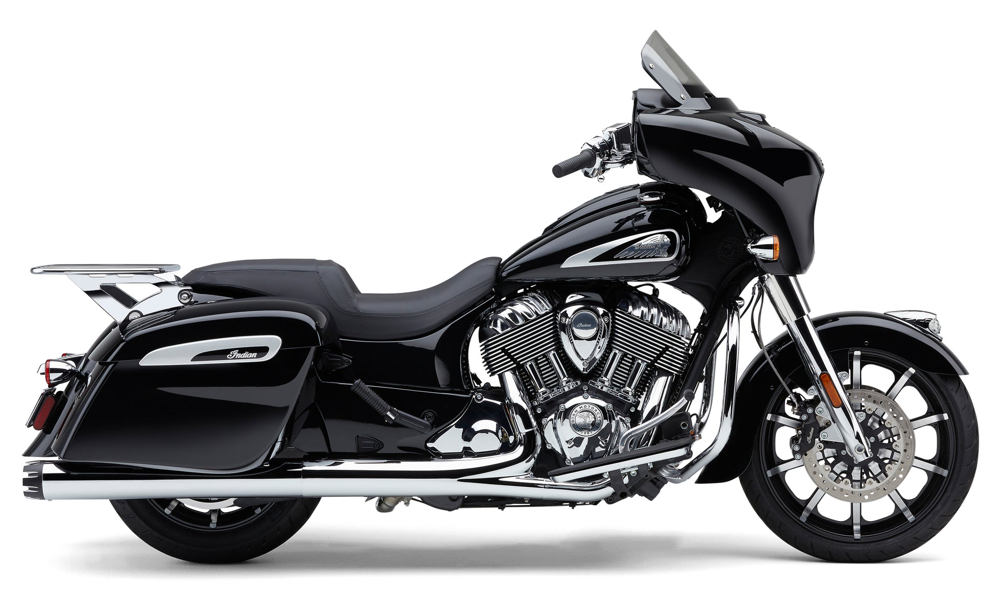 COBRA Detach Big A Backrest Flat Rack for Harley Davidson Chieftain - Chrome, 14 x 17.5 inches