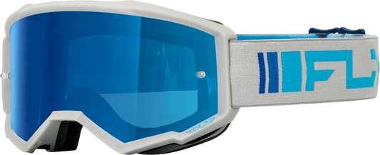 Fly Racing Youth Zone Goggle Silver/Blue with Blue Mirror Smoke Lens