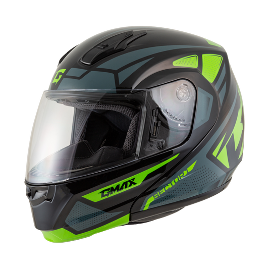 GMAX MD-04 Modular Helmet Black/Pink, X-Large – Lightweight Street Motorcycle Helmet with DOT Approval and Advanced Ventilation