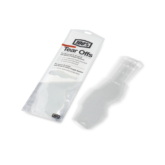 100-Percent Ac2/St2 Junior Standard Tear-Offs (20 Pack) for Offroad Eyewear
