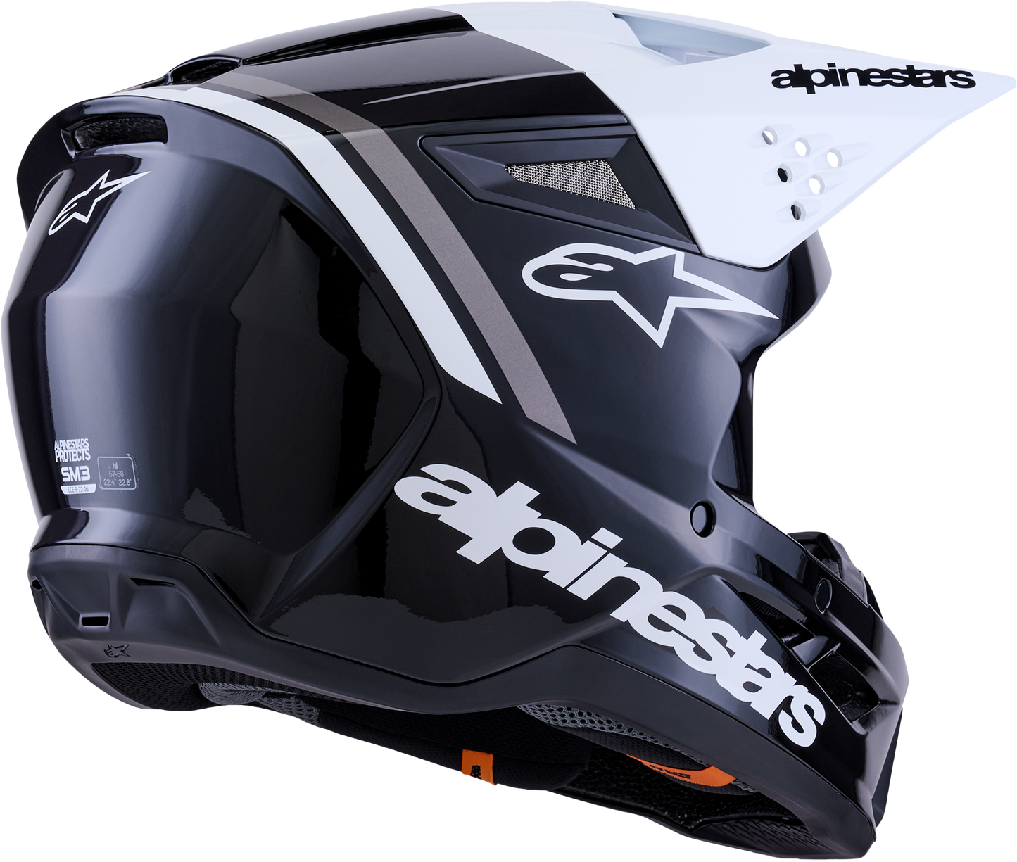 Alpinestars SM3 Radium Off-Road Helmet 2X-Large Gloss Black/White/Grey