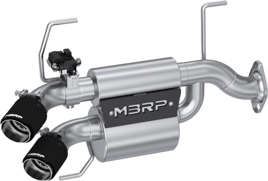 MBRP Part AT-9539AS Dual Stacked Slip-On Exhaust System with Active Exhaust CF Tip for Polaris Xpedition (2024-2025 Models)