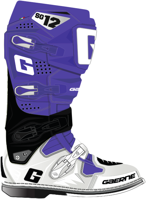 Gaerne SG-12 Offroad Motorcycle Boots for Riders – US 08 Purple/Black/White