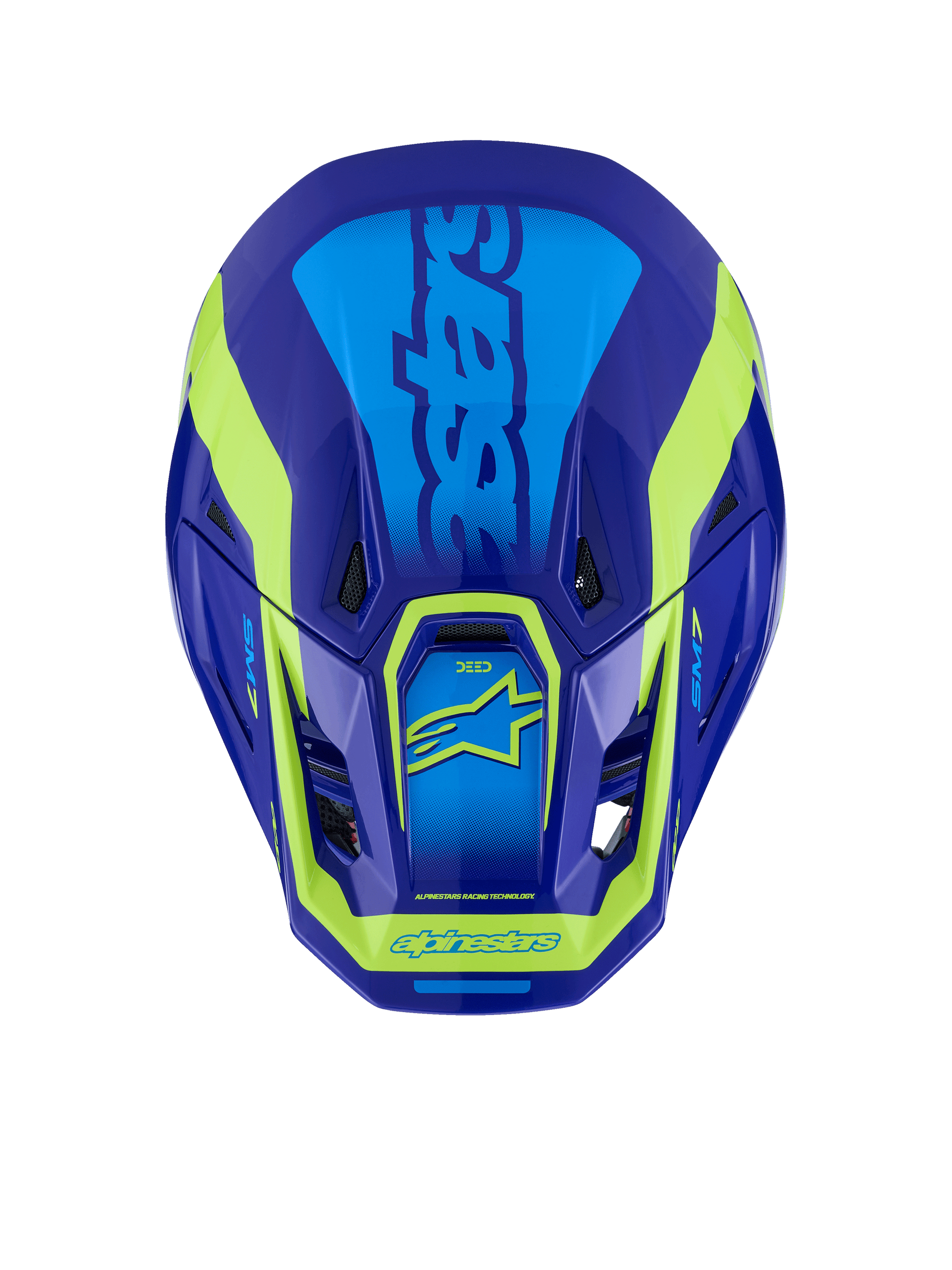 Alpinestars SM7 Deed Helmet Small Blue/Yellow Fluo Glossy Offroad Helmet