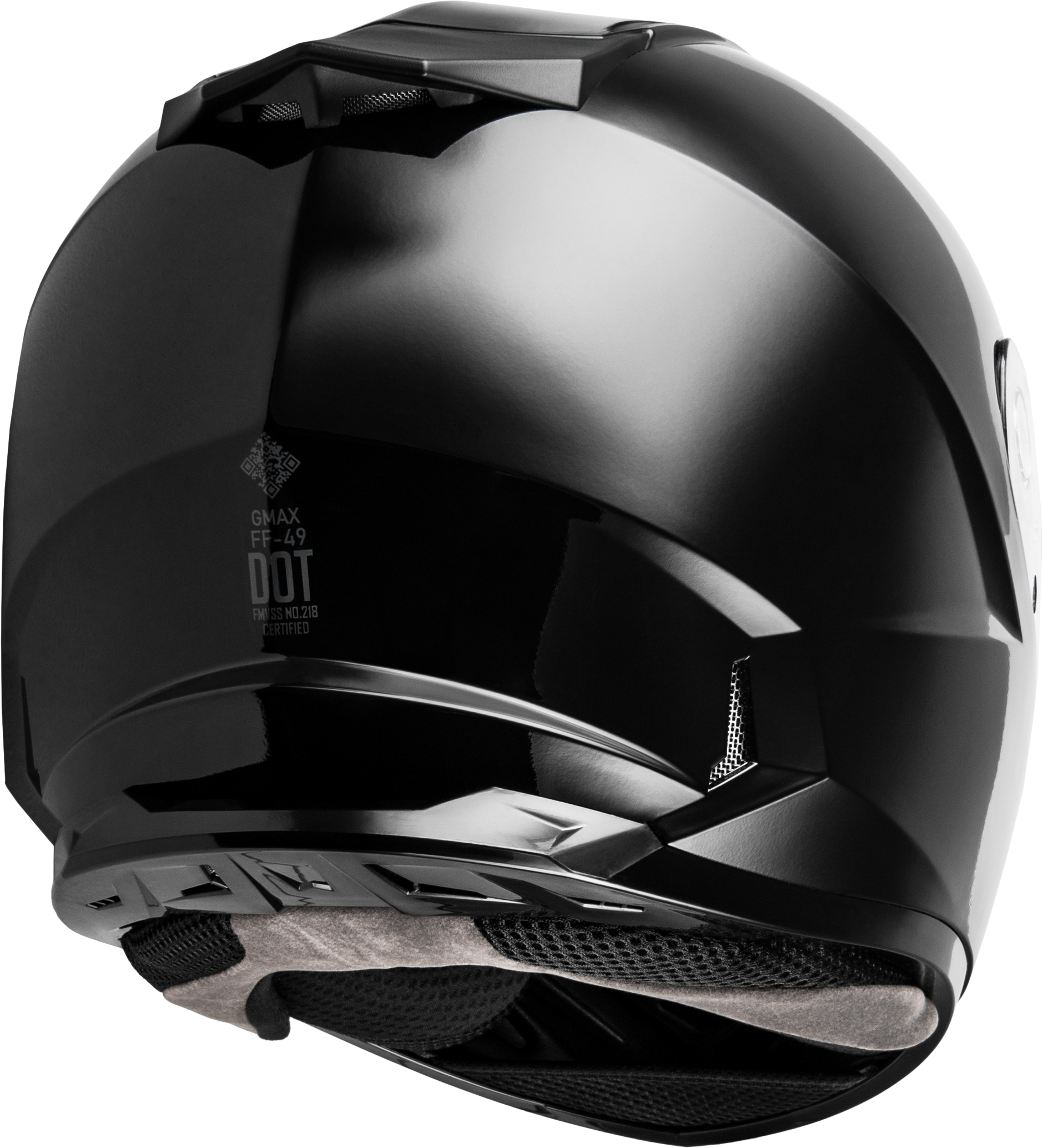 GMAX FF-49 Solid Black X-Small Full-Face Helmet with COOLMAX® Interior and UV400 Shield