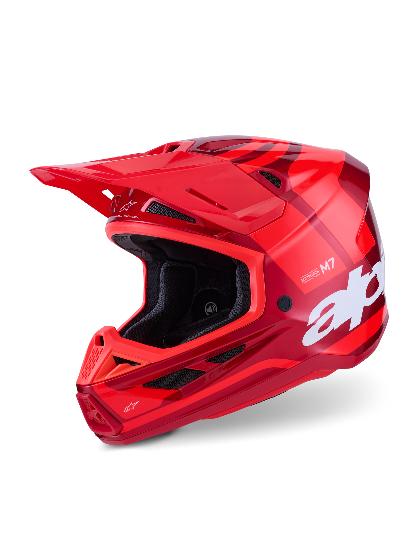 Alpinestars SM7 Core Off-Road Helmet in Red Gloss, Small Size