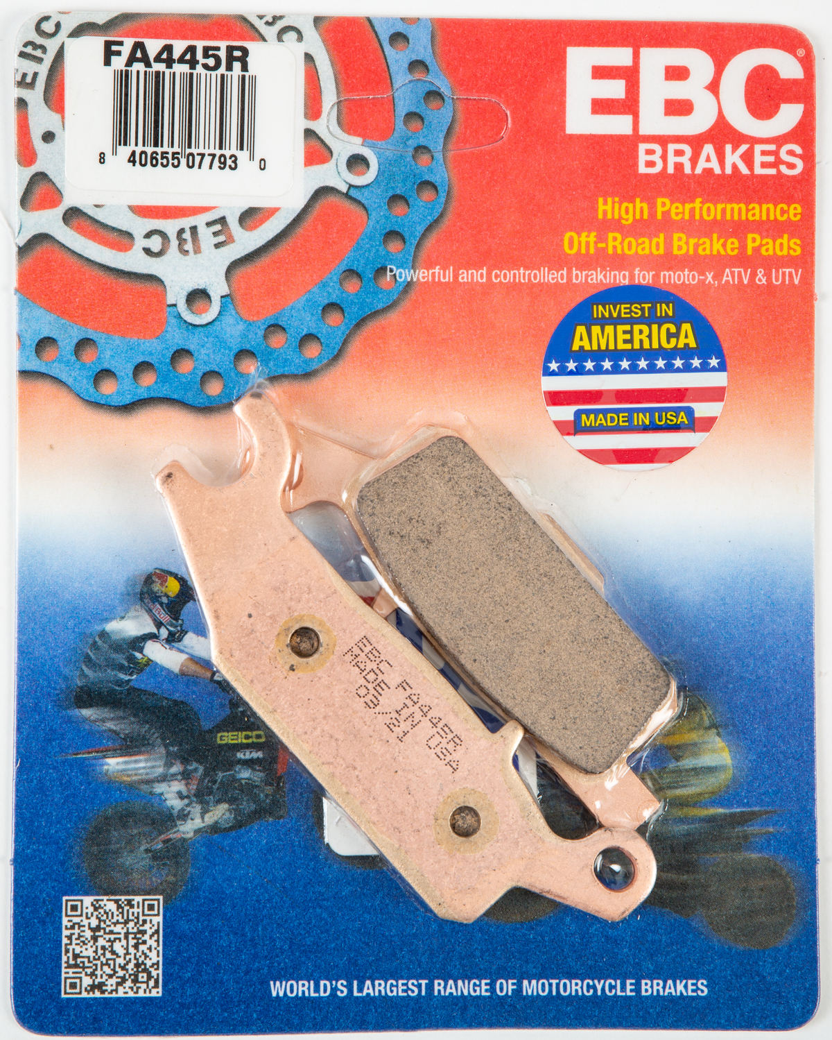 EBC FA445R Brake Pads for Yamaha YFM550FG Grizzly FI 4WD and EPS (2009-2013)