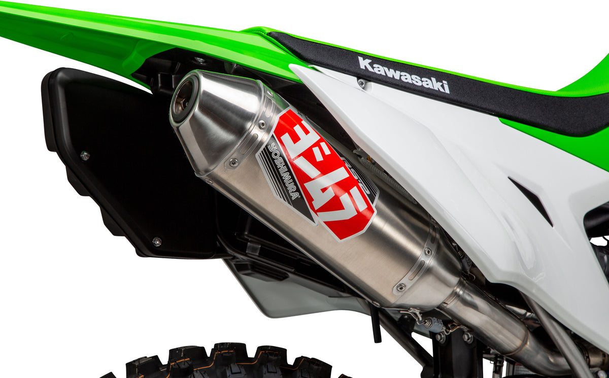 Yoshimura RS-2 Slip-On Exhaust with Spark Arrestor for Kawasaki KLX300R (2020-2024) - Part Number 243002C350