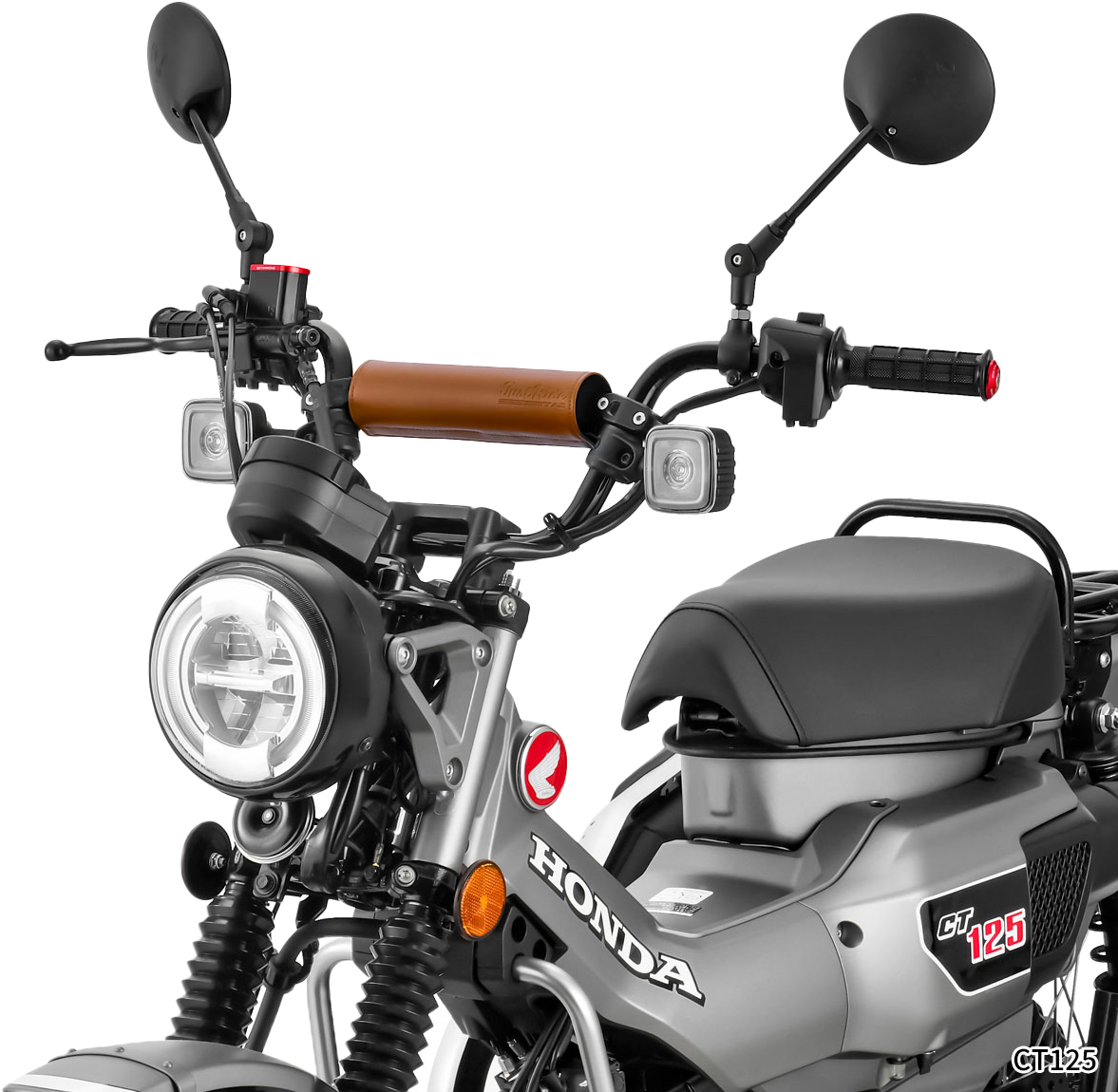 ZETA Handlebar Bar Pad Set 200mm with 220mm Brace - Brown for Street Bikes