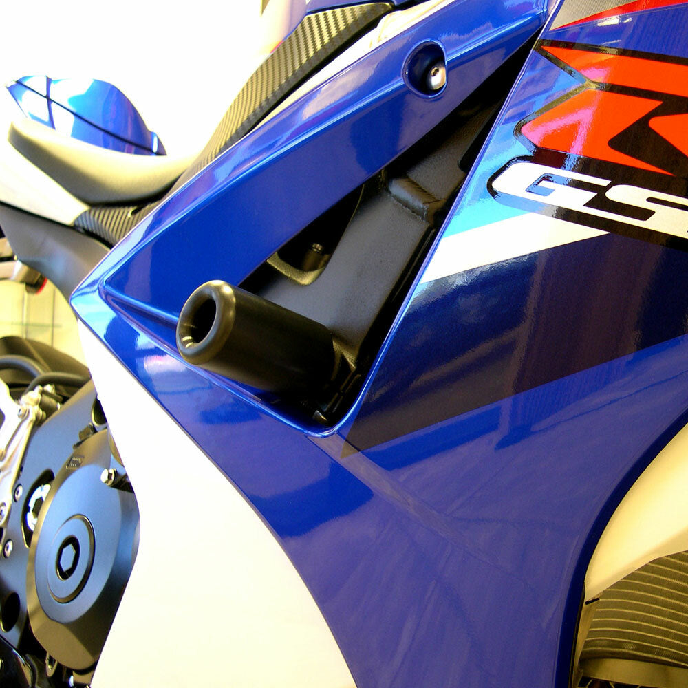SHOGUN Frame Sliders Black for Suzuki GSX-R1000 (2007-2008) – High-Impact Body Protection with One-Year Free Replacement Promotion