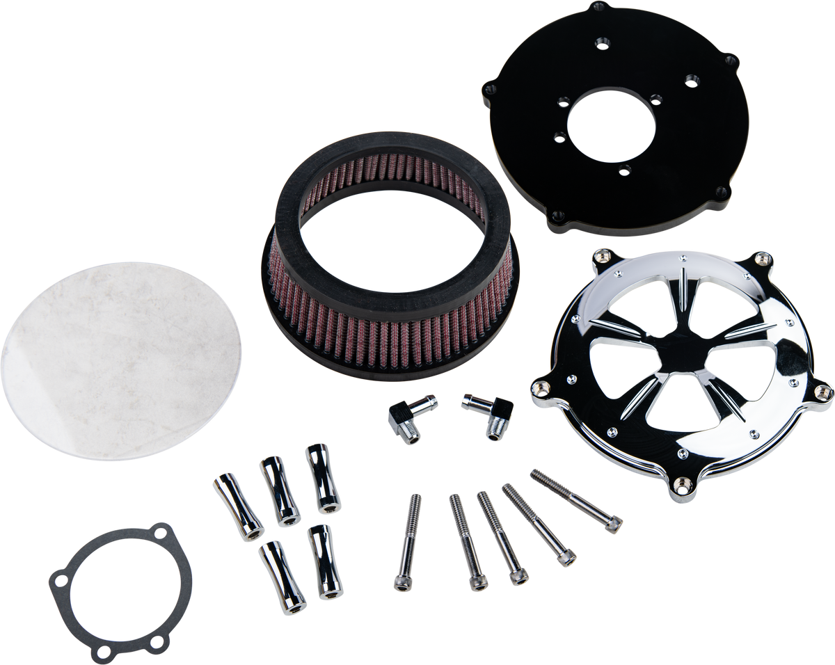 HardDrive Commodore Air Cleaner Kit in Chrome with Clear Window for V-Twin Engines