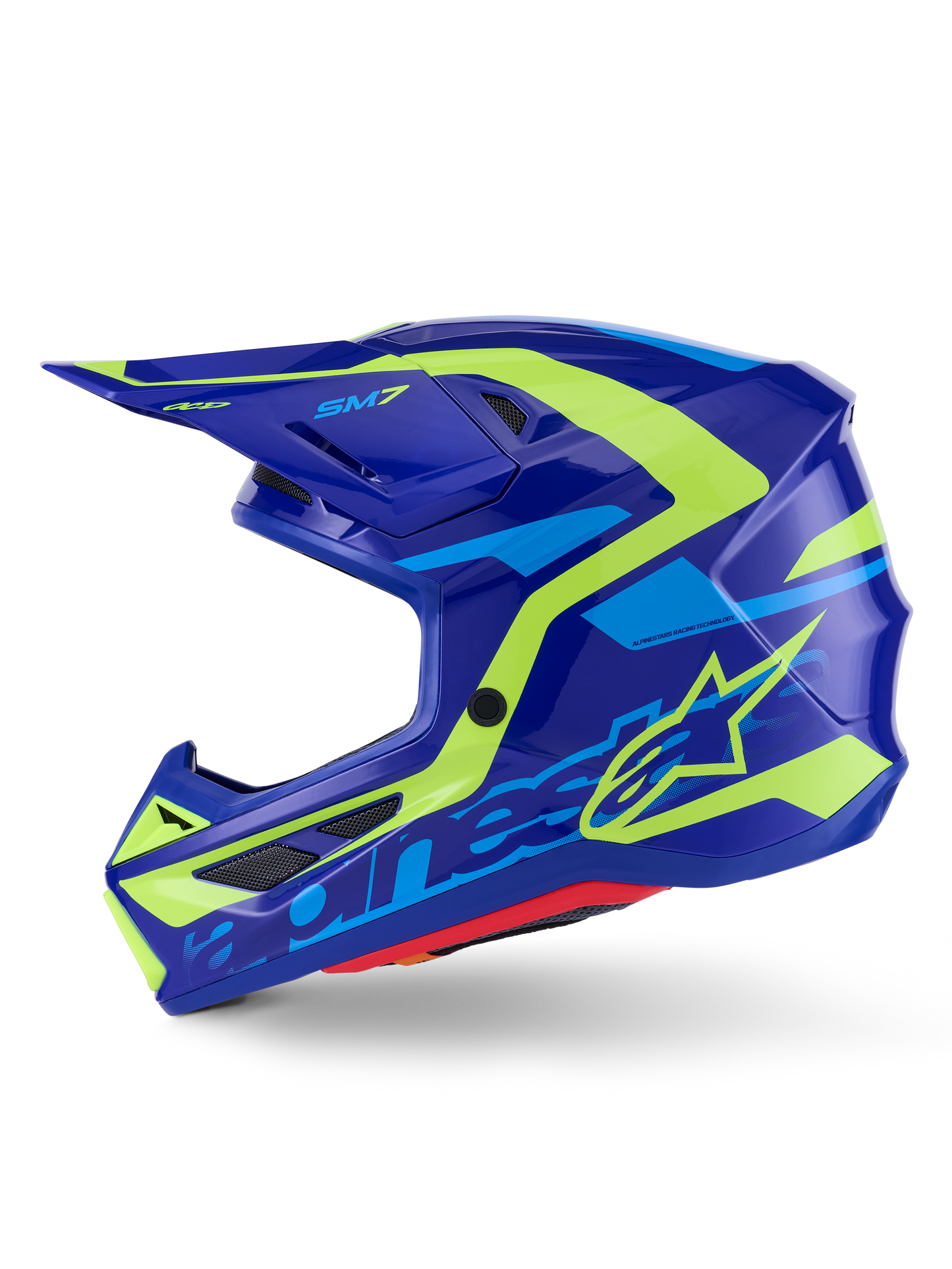 Alpinestars SM7 Deed Helmet Blue/Yellow Fluo Glossy Medium Off-Road Helmet