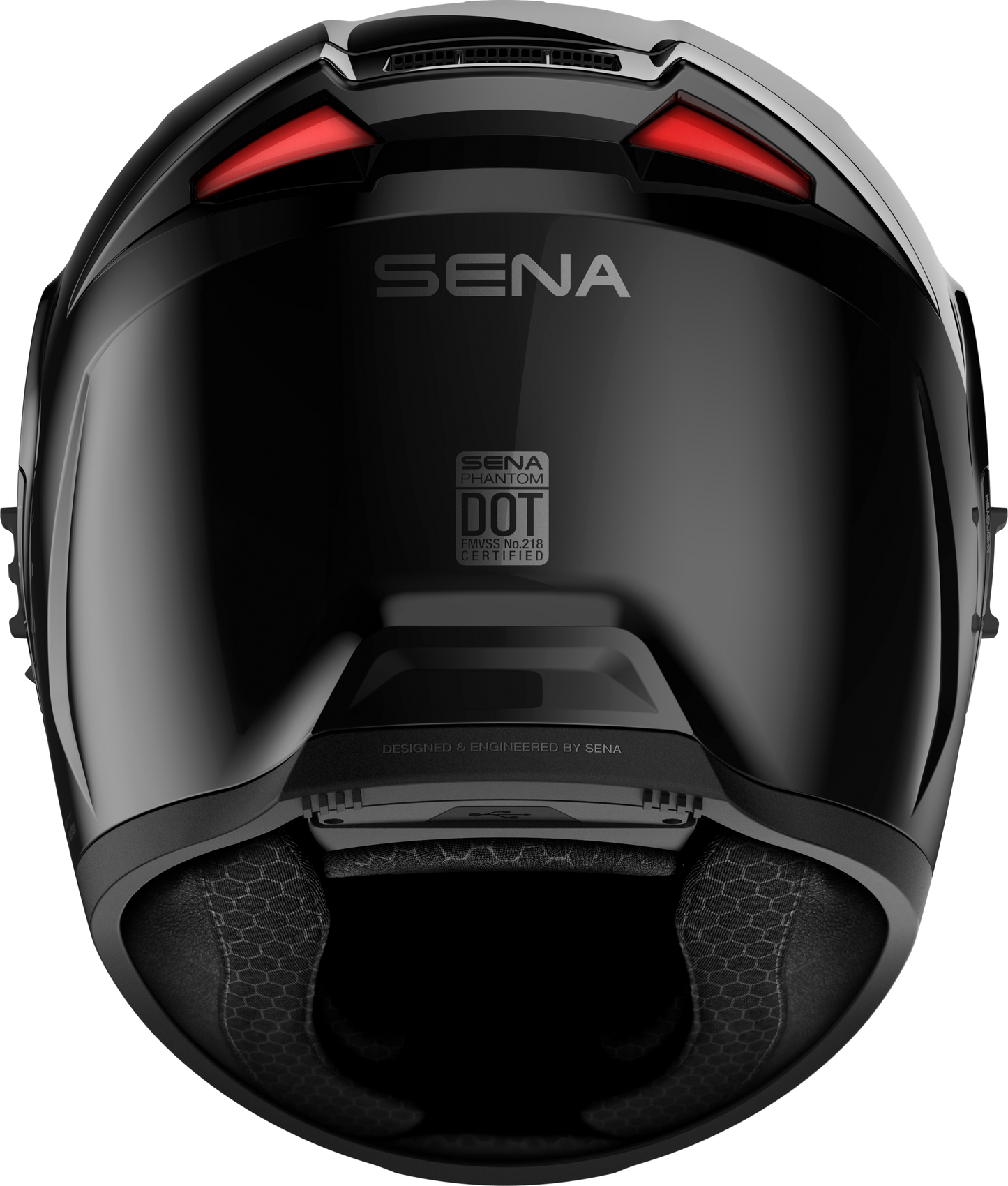 SENA Phantom Full-Face Helmet with Mesh 3.0, Bluetooth 5.3, and Harman Kardon Audio – Large, Glossy Black