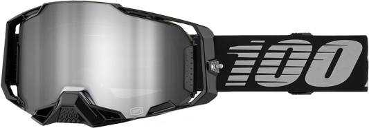 100 Percent Armega Goggle Black Mirror Silver Lens – Offroad Impact-Resistant Eyewear with Ultra HD Clarity