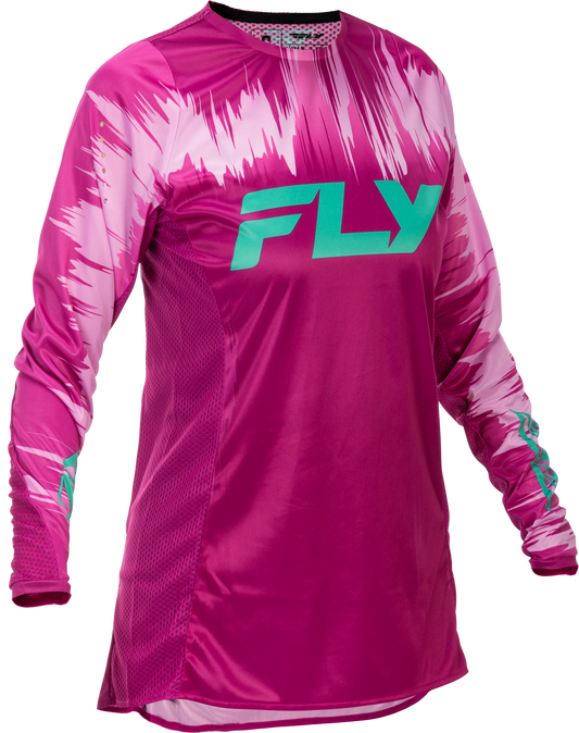 Fly Racing Women's Lite Jersey Pink/Turquoise Small - Offroad Performance Shirt