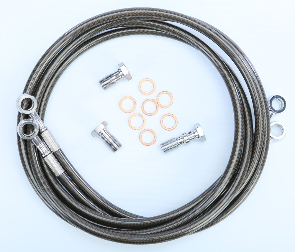 Streamline YFZ450-2F-2SMOKE Brake Line Set for Yamaha YFZ450 ATV/UTV