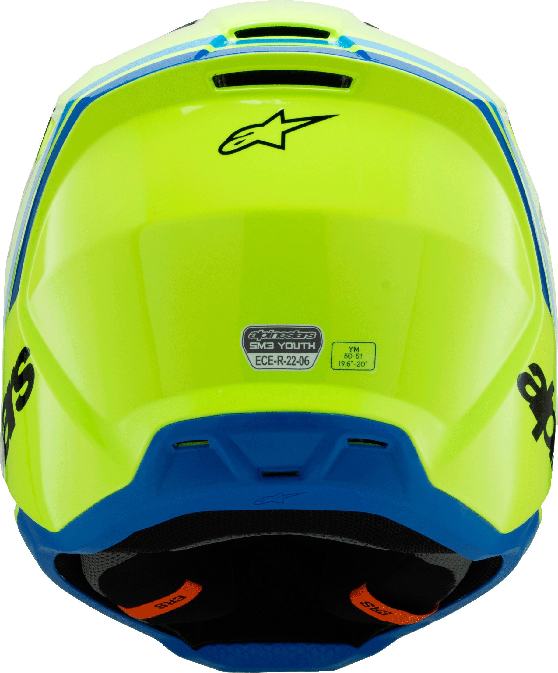 Alpinestars SM3 Youth Radium Helmet YLW Fluo/Black/Blue – Youth Large Off-Road Helmet