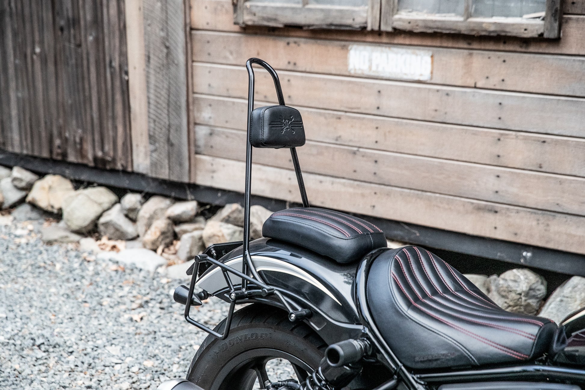 Burly Brand Tall Sissy Bar with Back Pad for Honda Rebel 1100 (Black) - Part B13-1506B