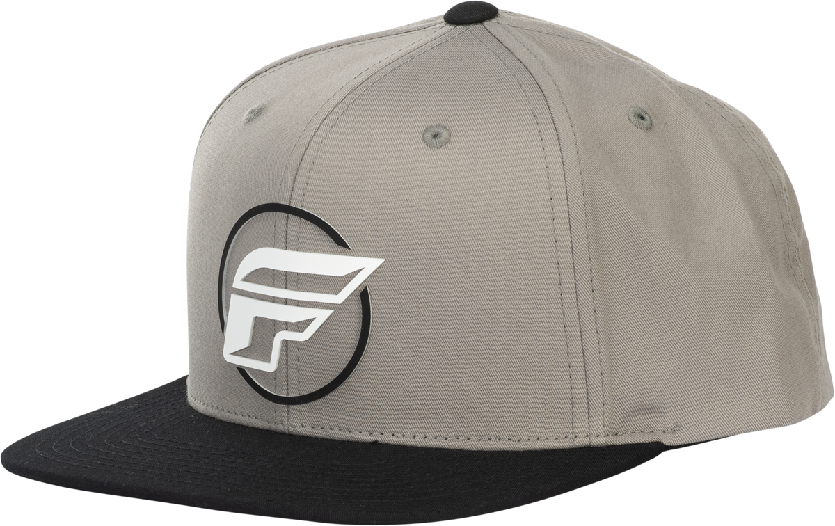 Fly Racing Fly Half Wing Hat Grey - Adjustable Snapback Cap with Curved Bill
