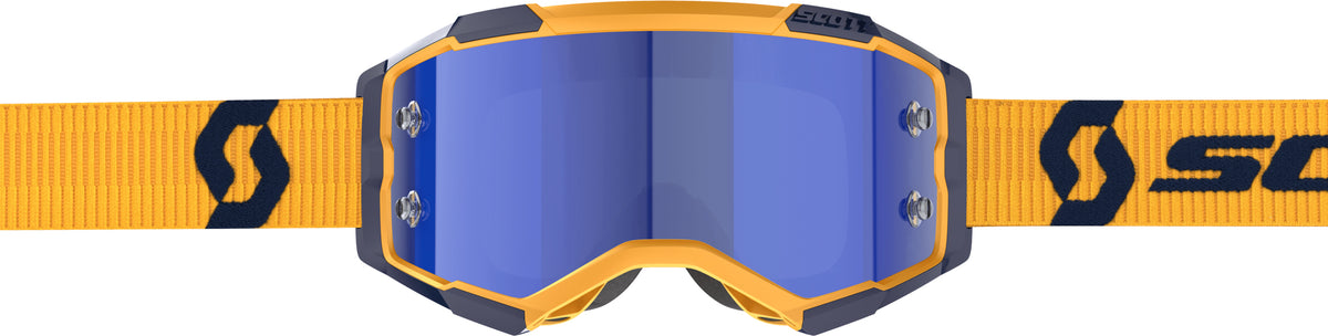 SCOTT Fury Goggle Dark Yellow/Dark Blue with Blue Chrome Lens – Offroad Motocross Eyewear