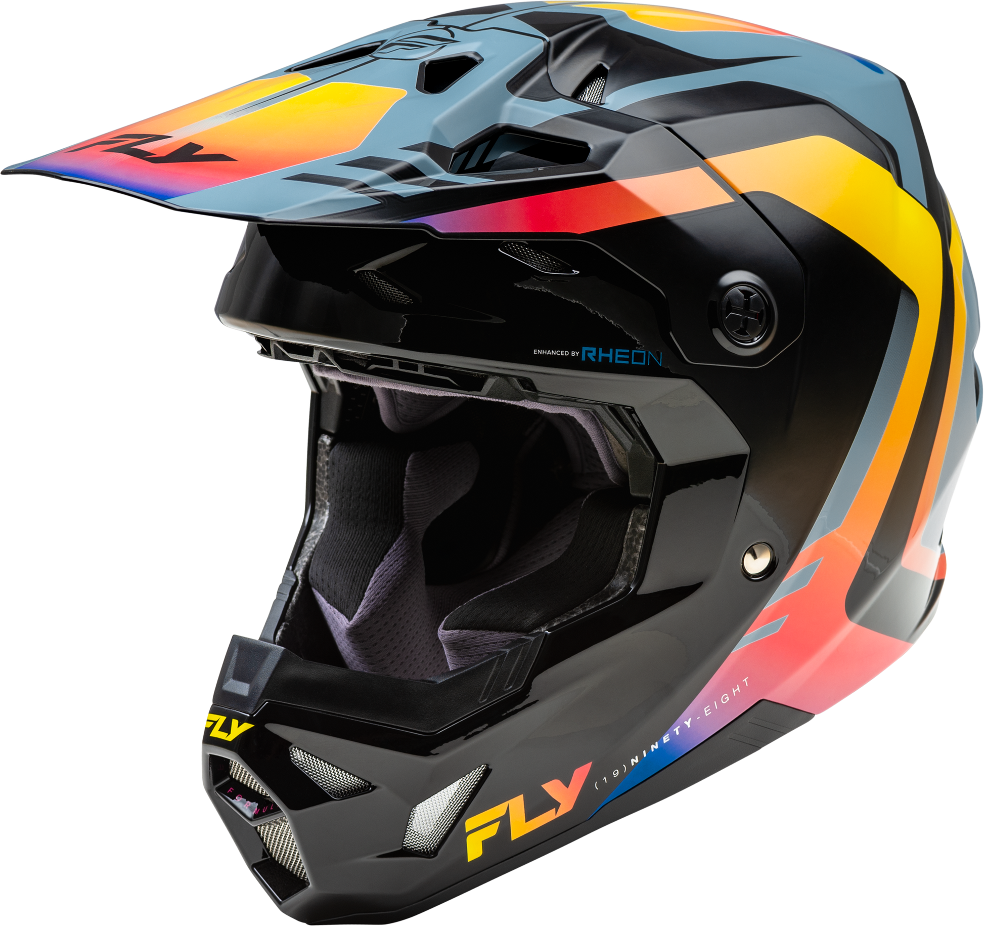 Fly Racing Youth Formula CP Krypton Offroad Full-Face Helmet - Grey/Black/Electric Fade, Size Large