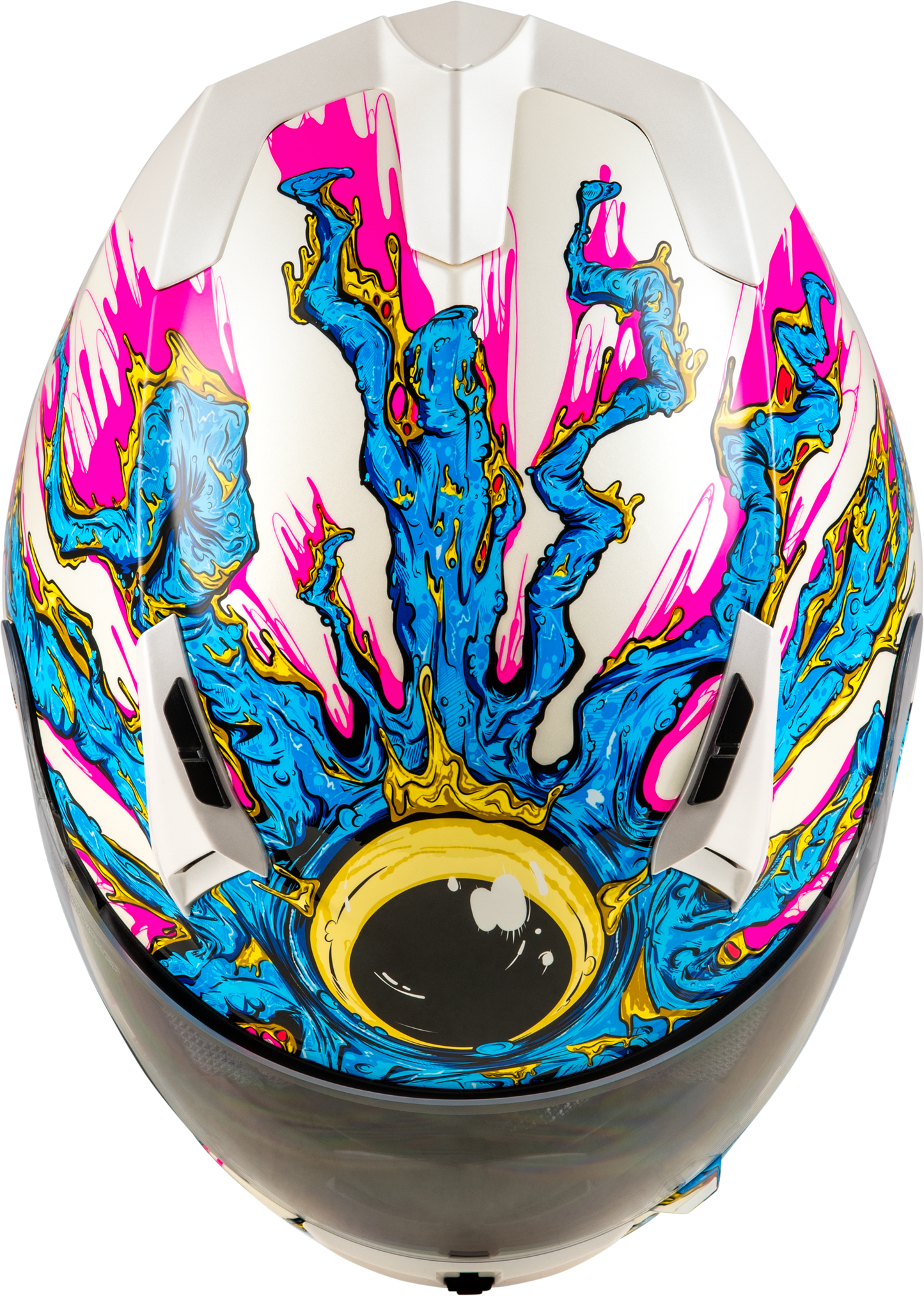 Fly Racing Revolt Space Creep Helmet X-Small Light Blue/White/Pink – Full-Face Street Motorcycle Helmet with Anti-Fog Shield and Advanced Ventilation