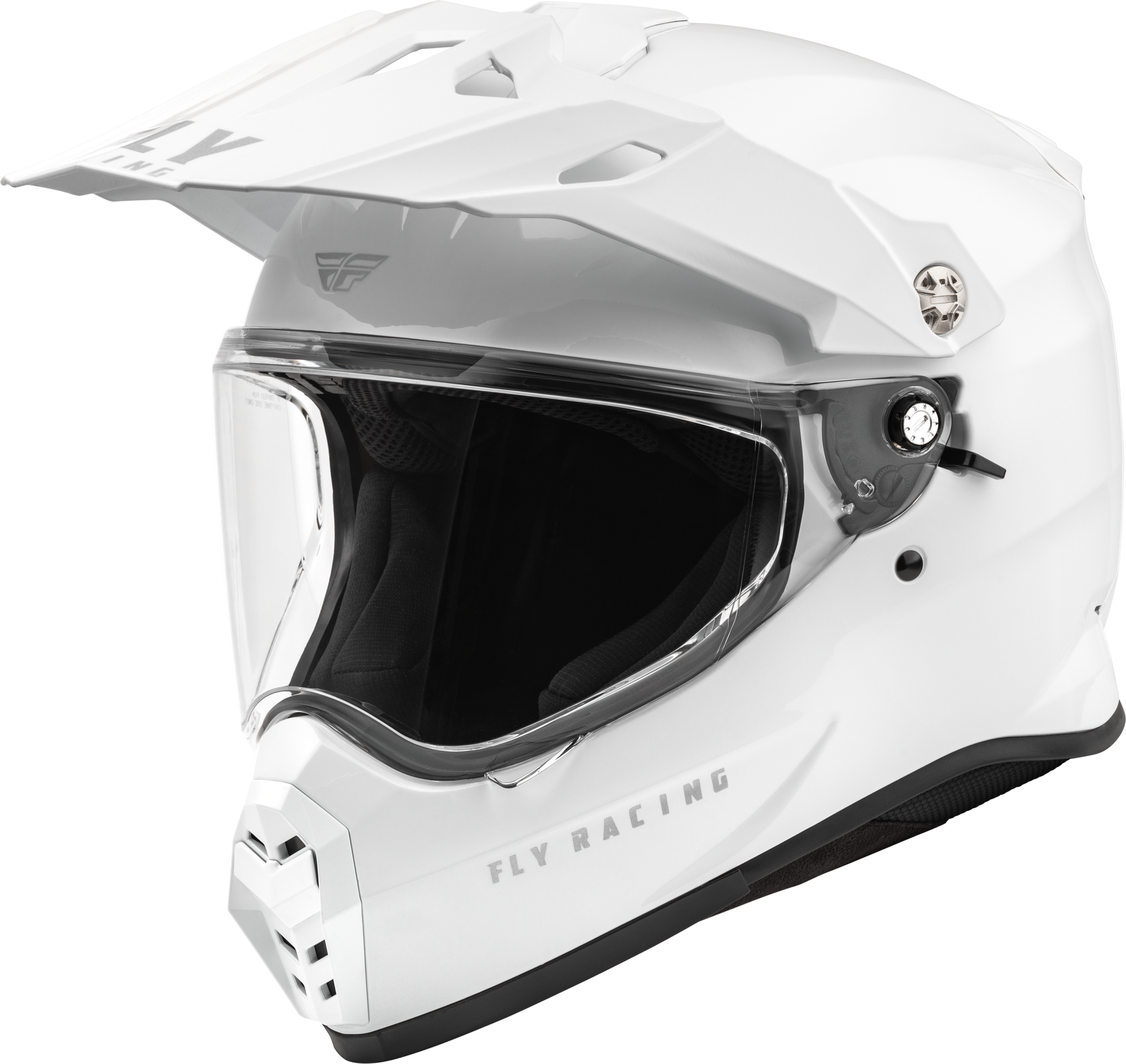 Fly Racing Trekker Solid Helmet White Large - Full-Face Street Motorcycle Helmet with Anti-Fog Shield and Ventilation System