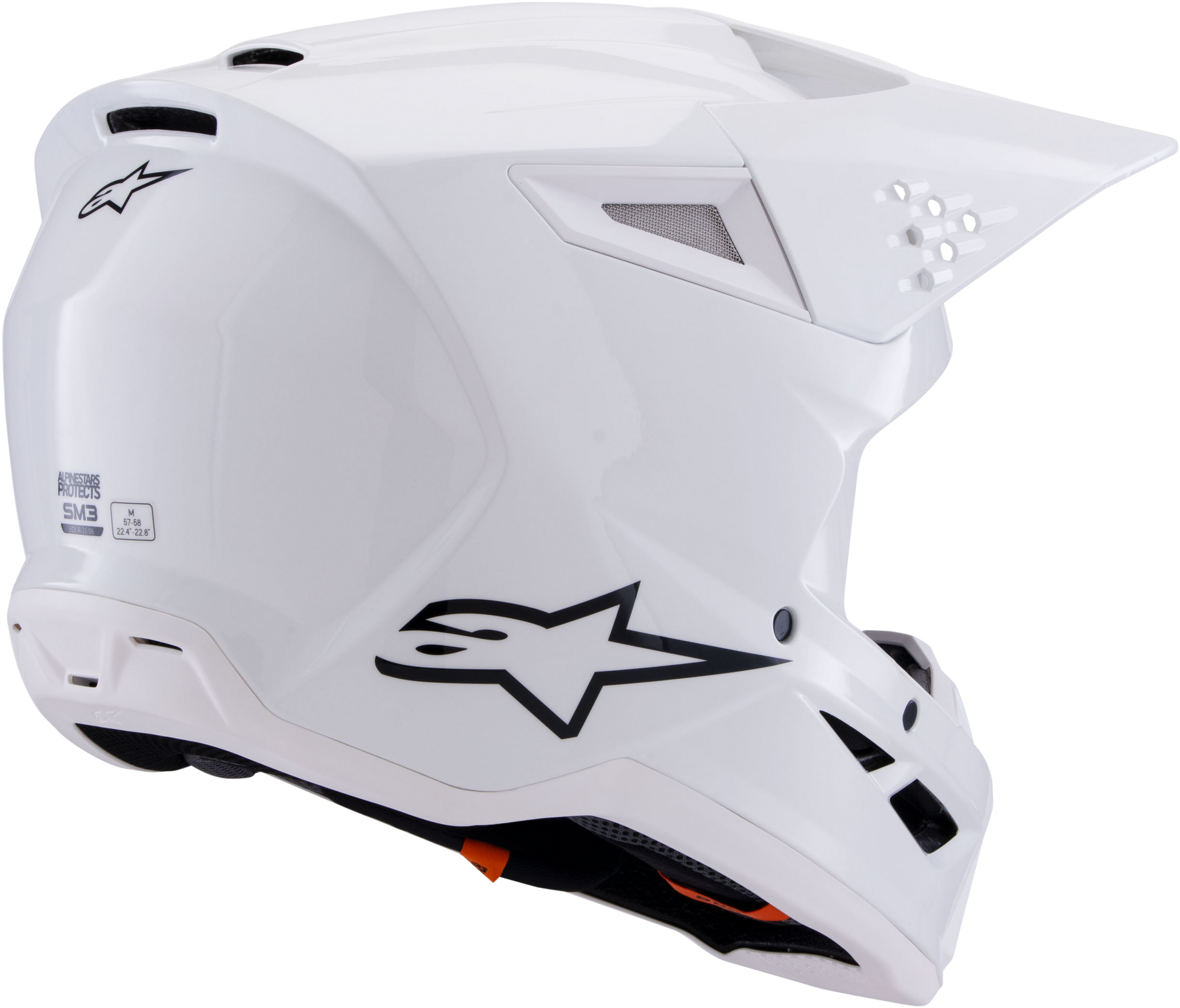 Alpinestars SM3 Off-Road Helmet White Gloss Medium - Safety and Performance