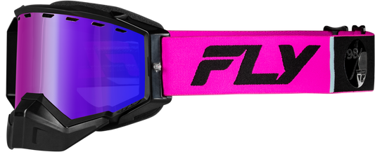 Fly Racing Zone Elite Snow Goggles Pink/Black with Polarized Rose Lens