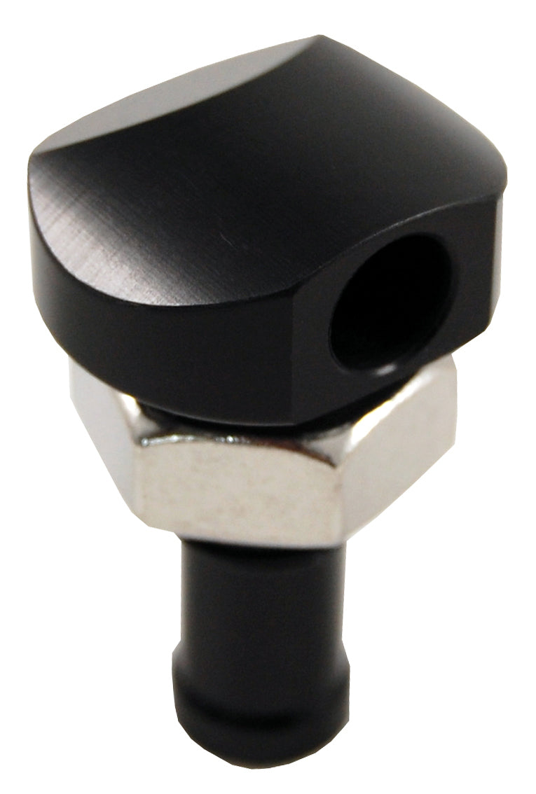 BLOWSION Billet Thru Hull Water Fitting Black 3/8" 90 Degree - Aircraft Aluminum Replacement Body for Watercraft
