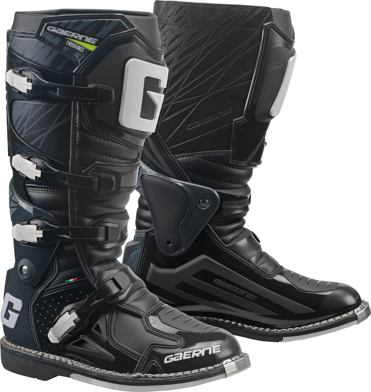 Gaerne Fastback Boots Black US Size 7 – Offroad Motorcycle Footwear with Ankle Pivot System