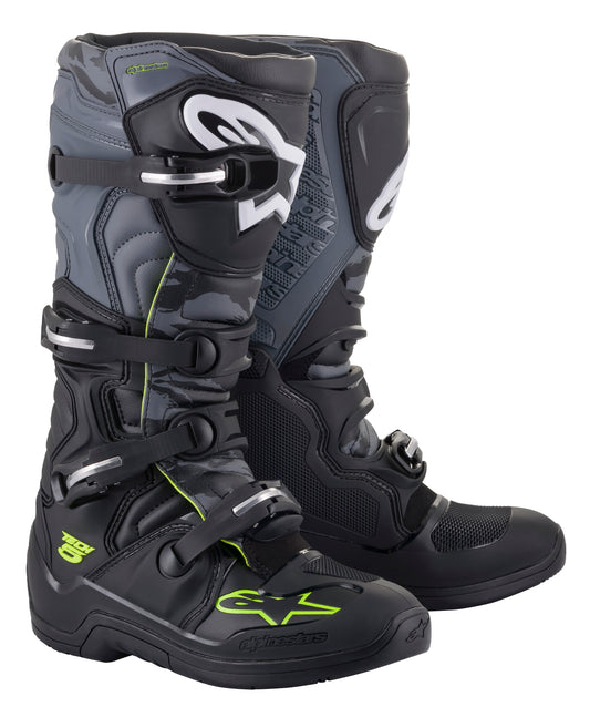Alpinestars Tech 5 Offroad Boots Size 14 Black, Cool Grey & Fluorescent Yellow