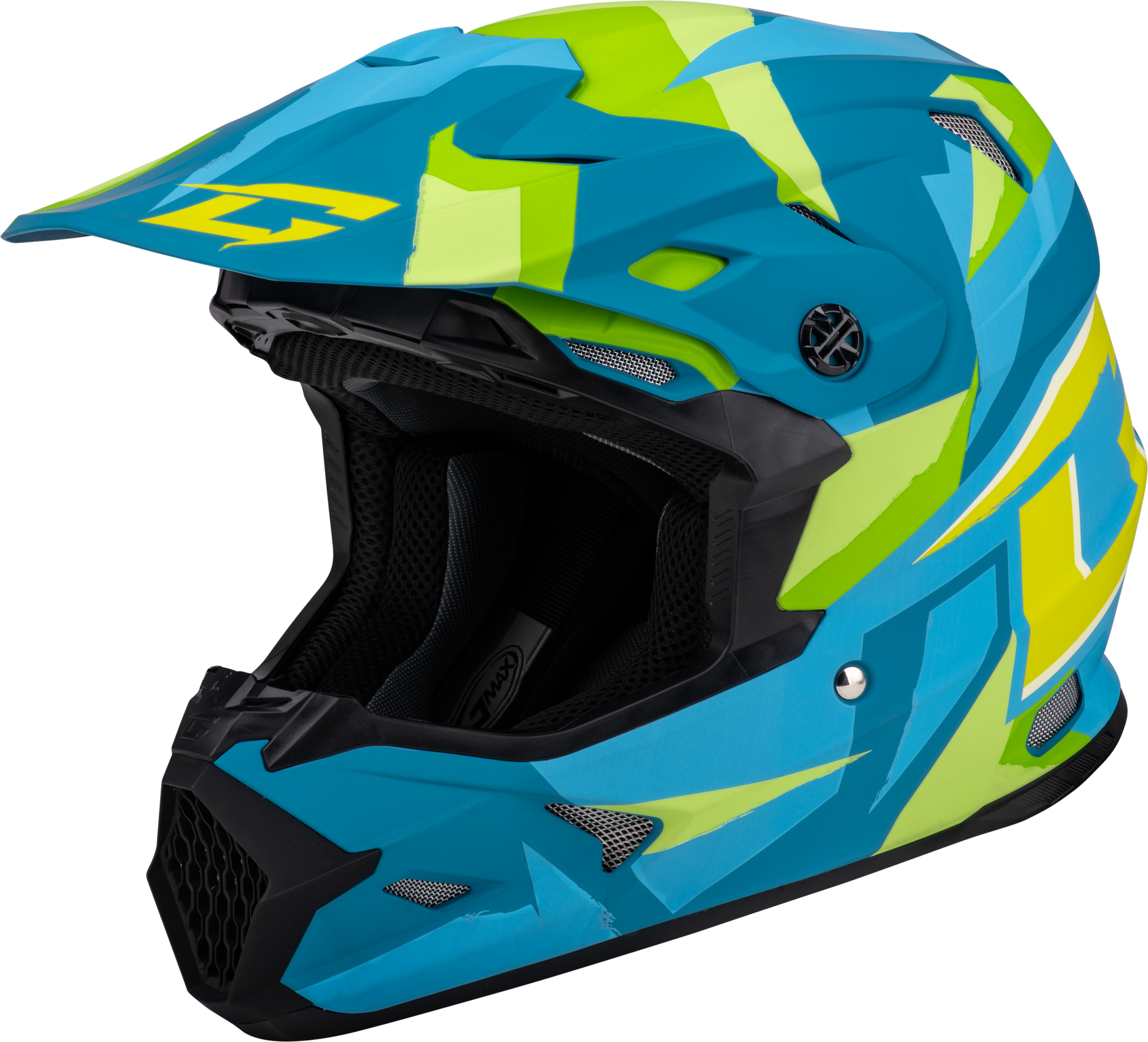 GMAX MX-96 Off-Road Helmet Matte Blue/Green X-Large – DOT Approved with MIPS and Advanced Ventilation