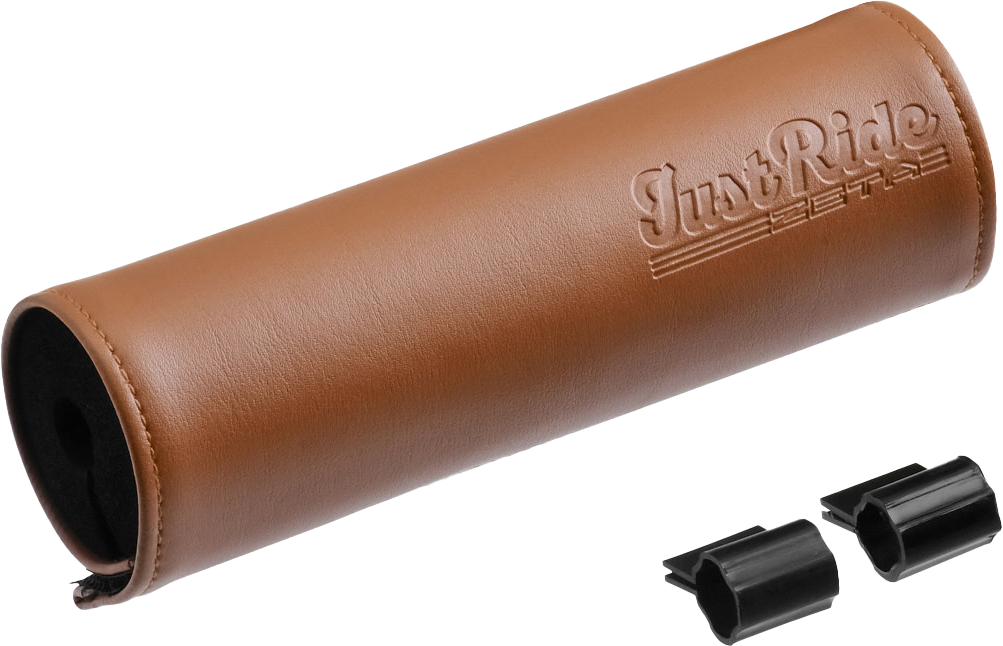 ZETA Handlebar Bar Pad Leather 165mm Black with Handlebar Brace for Street Bikes