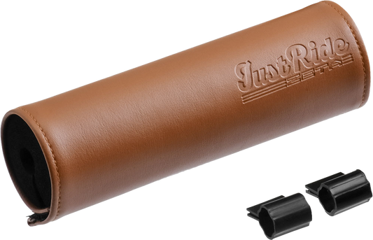 ZETA Handlebar Bar Pad Leather 165mm Black with Handlebar Brace for Street Bikes