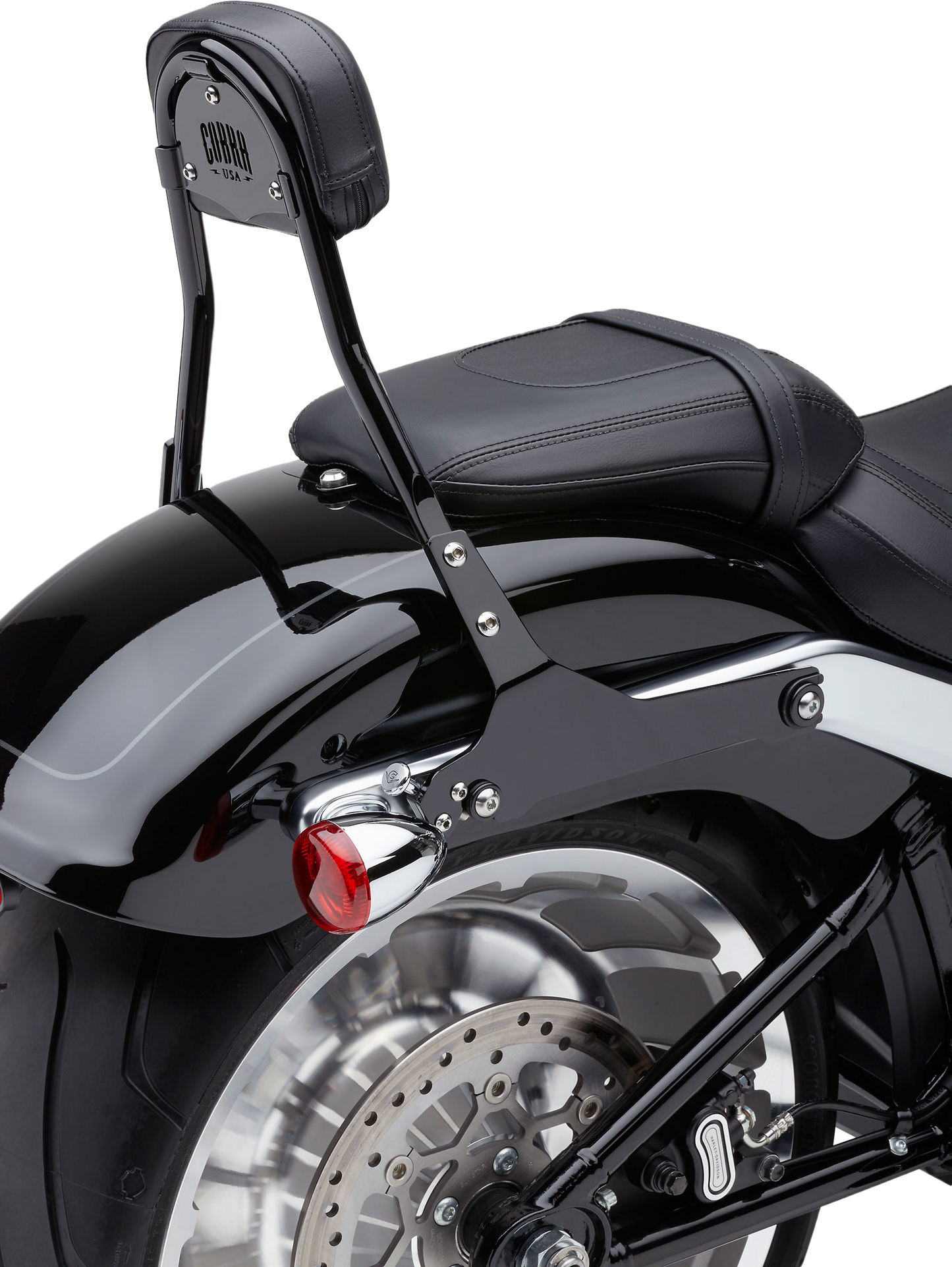 COBRA Detachable Backrest for Touring Models - Round Black Flfb/S 18 25 with Proprietary Mounting System
