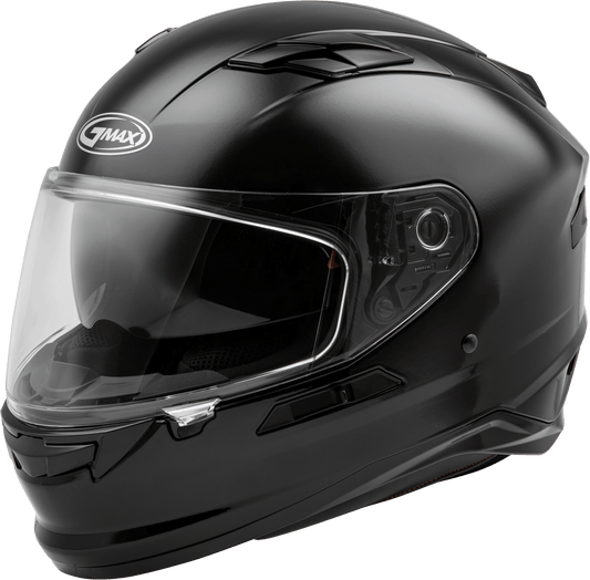GMAX FF-98 Full Face Helmet in Black, Medium – Street Motorcycle Helmet with Integrated LED Rear Light and Quick-Release Shield