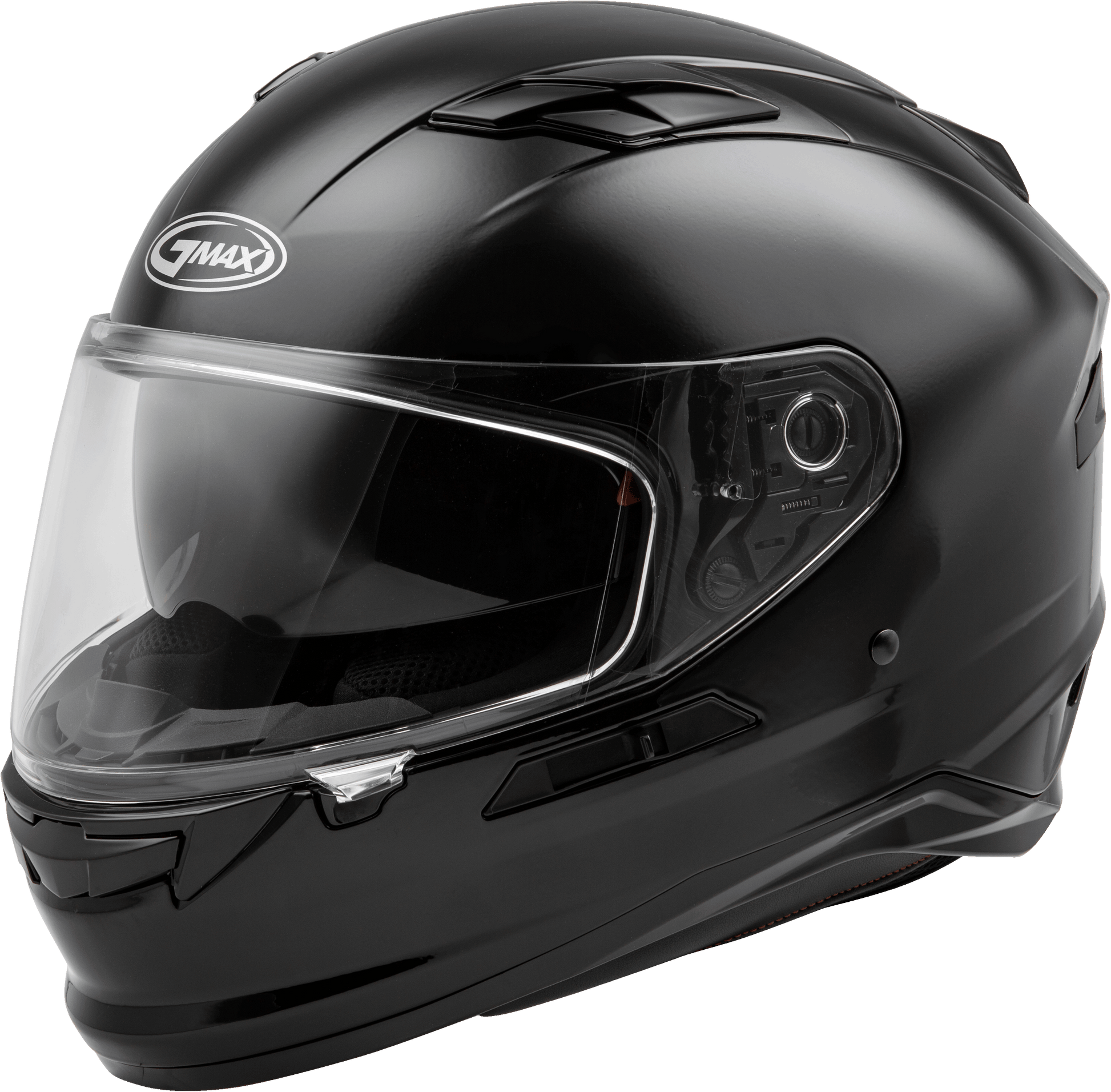 GMAX FF-98 Large Black Full-Face Helmet with Integrated LED Rear Light and Quick-Release Shield