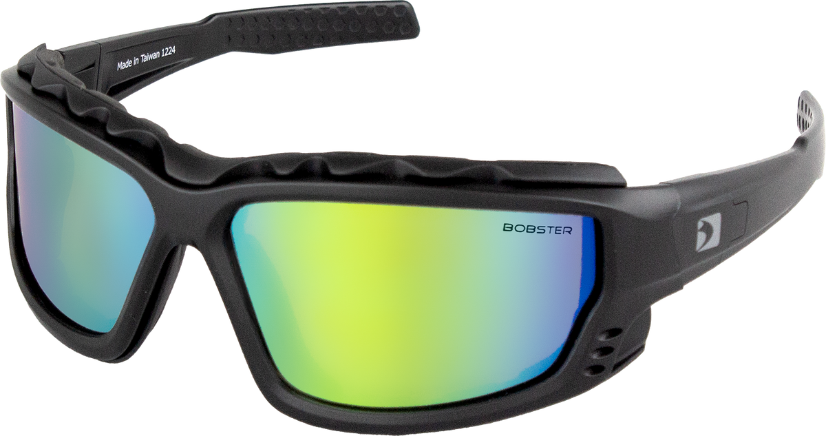 Bobster PCH Convertible Sunglasses with Yellow/Blue Mirror Lenses - Black Frame