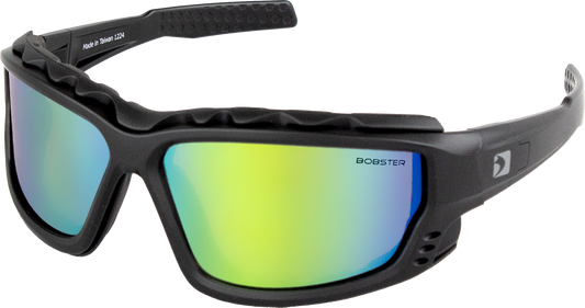 Bobster PCH Convertible Sunglasses with Yellow/Blue Mirror Lenses - Black Frame